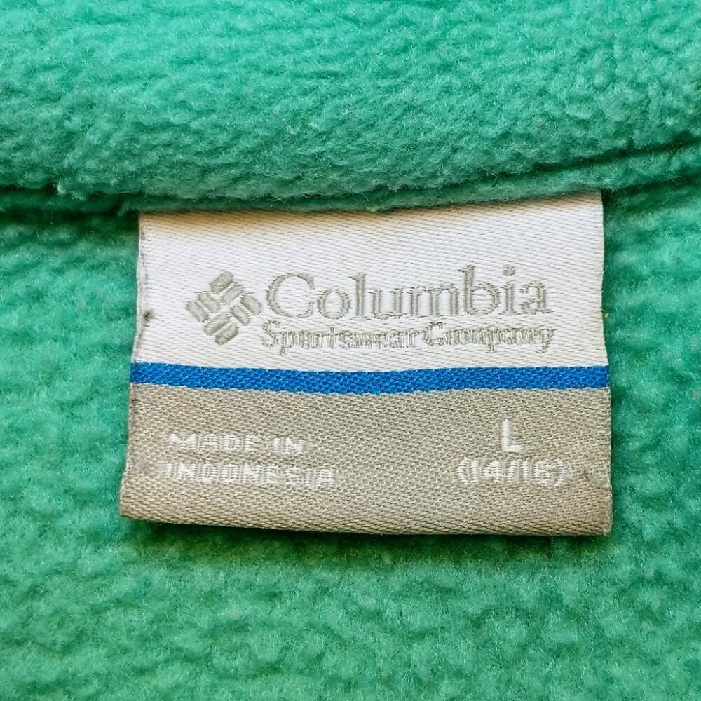 Kids Columbia Teal Green Full Zip Fleece Jacket Size Large 14/16 - Picture 5 of 10